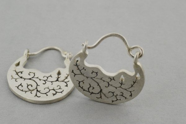 Silver bramble earrings