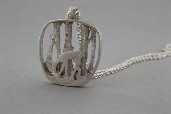 Silver deer pendant