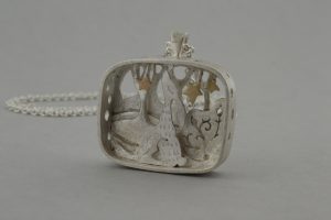 Hare and stars in silver and gold