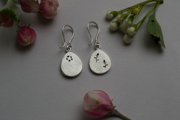 Silver earrings backs with flowers