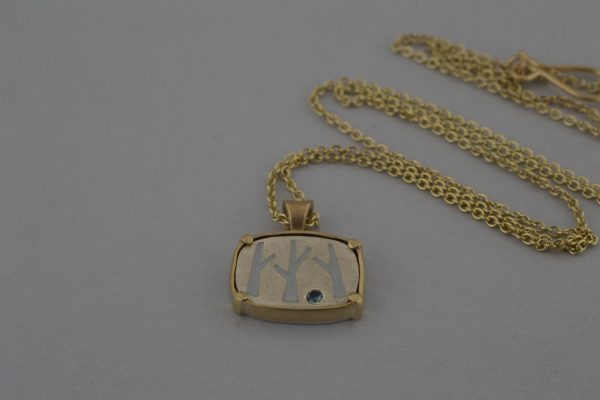 front view of the birch necklace
